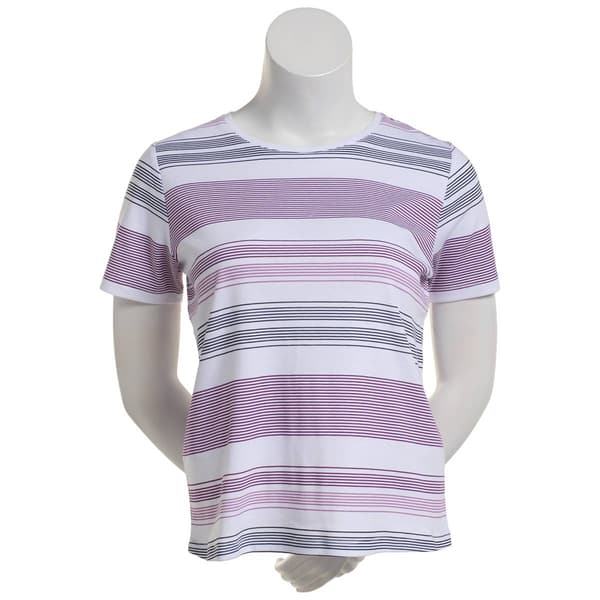 Petite Hasting & Smith Short Sleeve Striped Crew Neck Tee - image 
