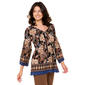 Petite Floral & Ivy 3/4 Sleeve Floral Paisley Pleater Blouse - image 1