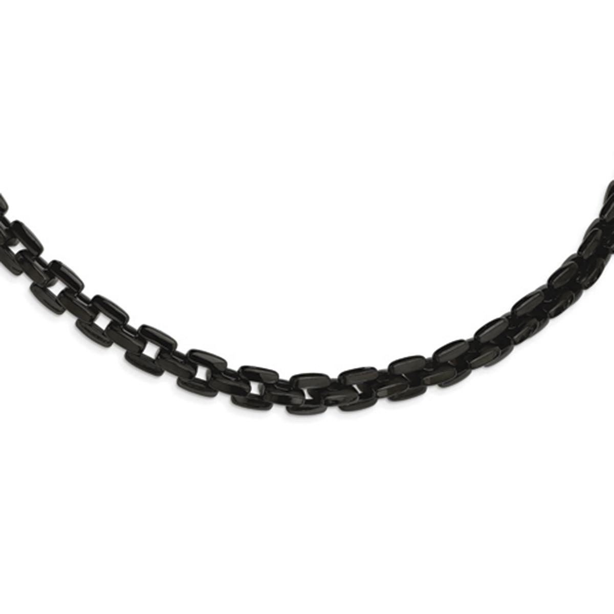 Mens Gentlemen's Classics(tm) Black Plated Stainless Steel Necklace