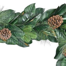 Puleo International 6ft. Pre-Lit Magnolia Artificial Garland