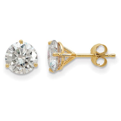 True Light(tm) 7.0mm Round Moissanite Martini Post Earrings - image 