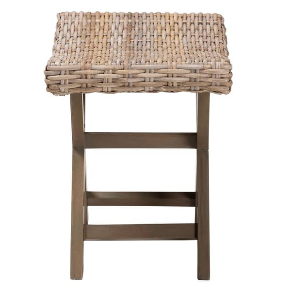 bali & pari Hayate Bohemian Kubu Rattan Ottoman Footstool