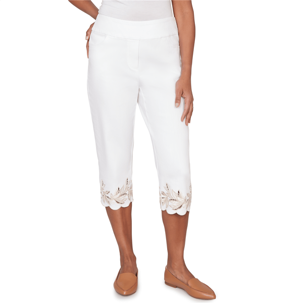 Womens Alfred Dunner Natural Wonder Leaf Cut Out Super Stretch D