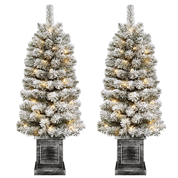 Puleo International 3.5ft. LED Spruce Christmas Trees - Set of 2