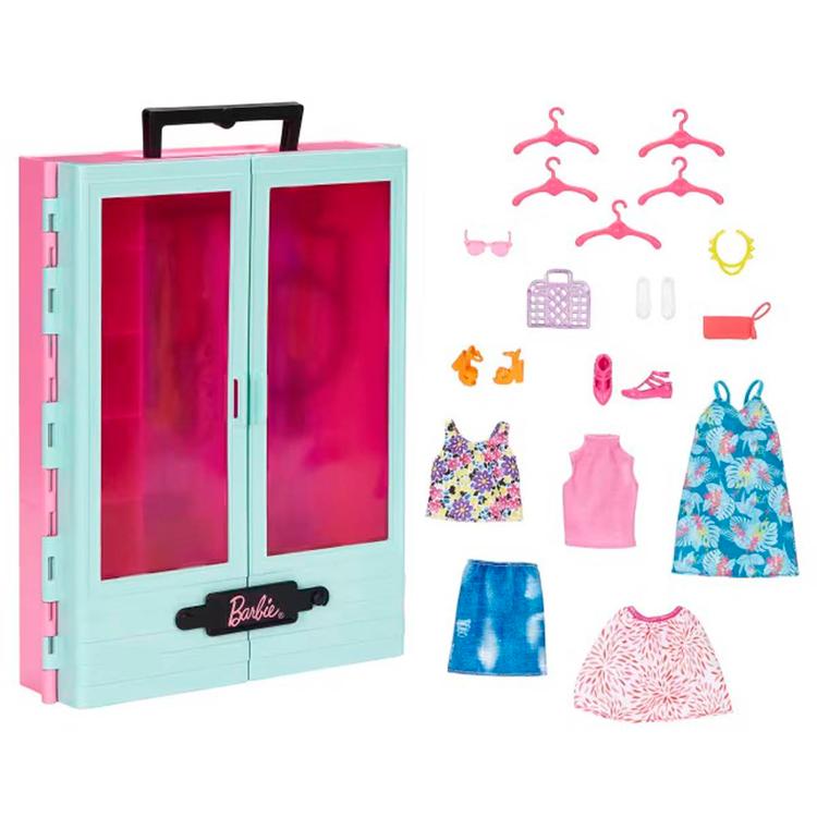 Barbie(R) Closet Playset With 3 Outfits & Accessories