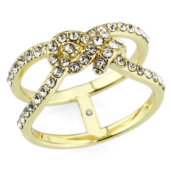 Ashley Cooper(tm) Gold-tone Pave Knot Faux Stack Ring - image 