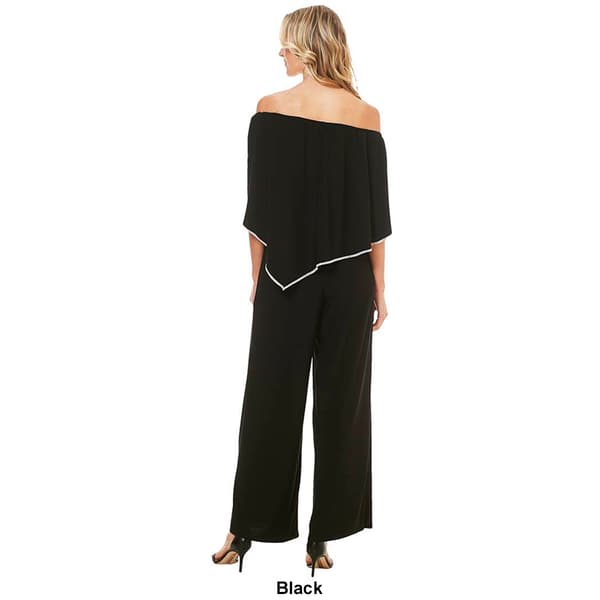 Womens MSK Off Shoulder Rhinestone Trim Jumpsuit