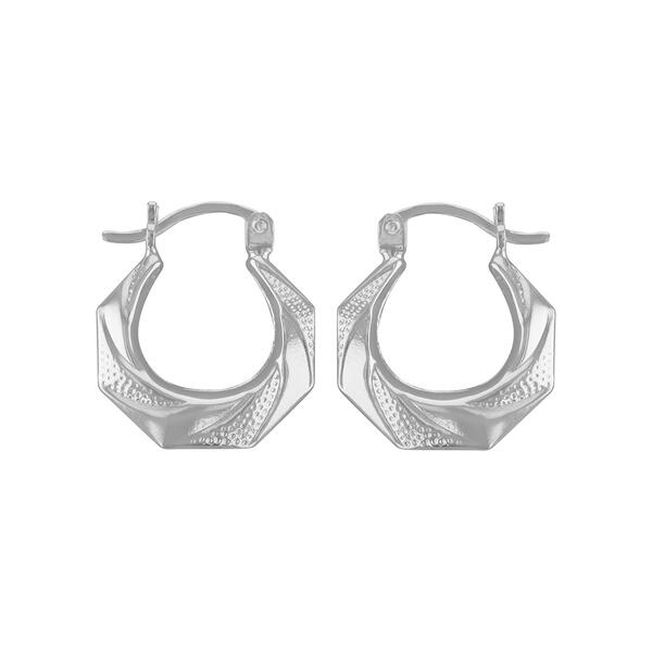 Giorgio Argento Textured Back to Back Hoop Earrings - image 