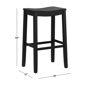 HH2 Home Fiddler Black Backless Bar Height Stool with Saddle Seat - image 6