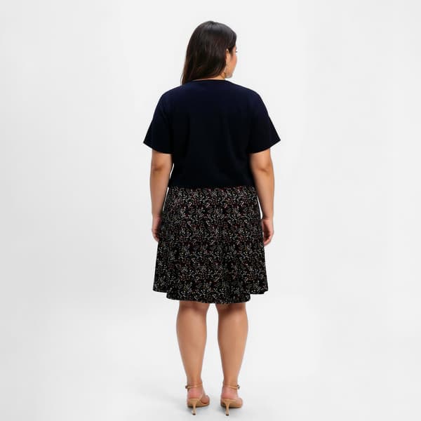 Plus Size Perceptions Short Sleeve Floral Drape Jacket Dress