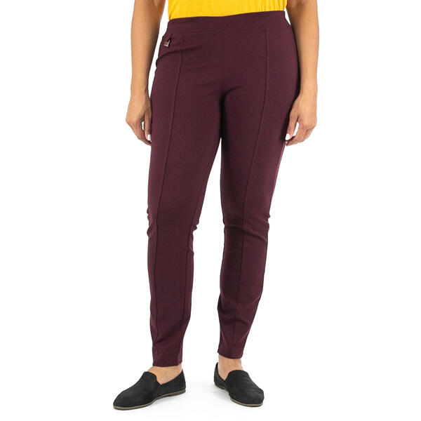 Womens Zac & Rachel Solid Elastic Waist Dress Pants - image 