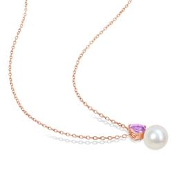 Gemstone Classics™ Freshwater Pearl & Amethyst Pendant