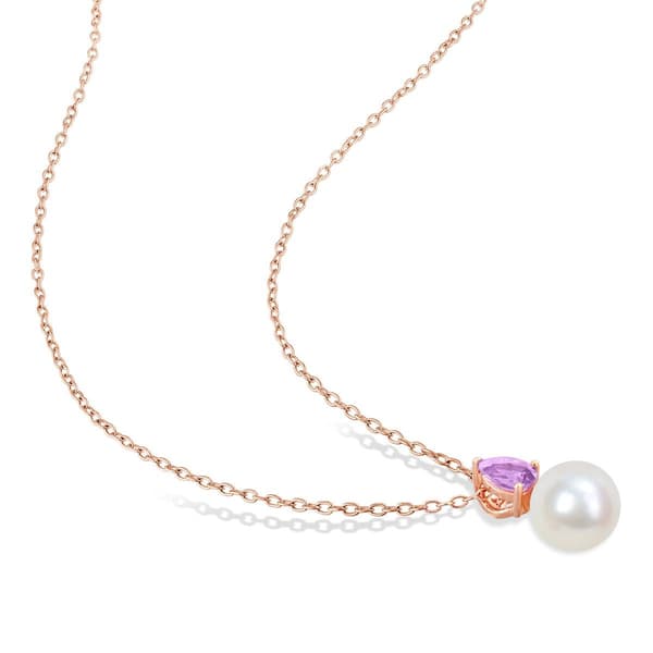Gemstone Classics™ Freshwater Pearl & Amethyst Pendant