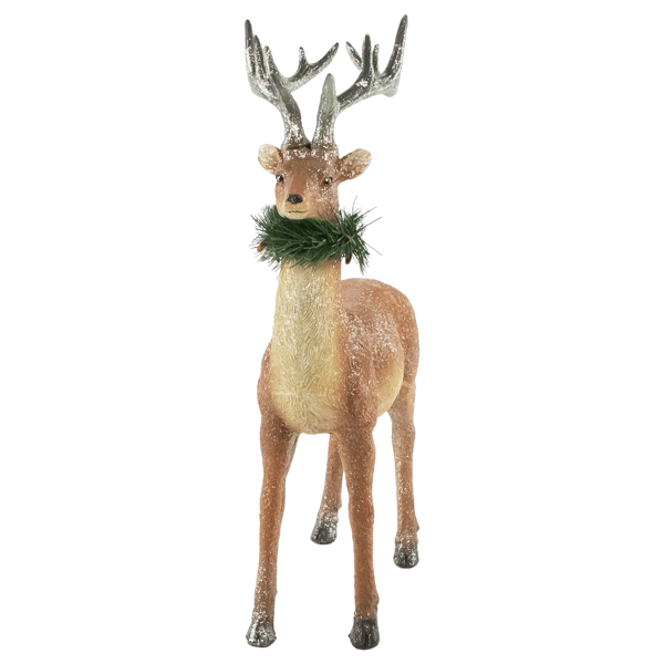 Northlight Standing Glittered Christmas Reindeer with Neck Wreath