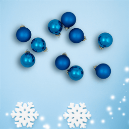 Northlight 10ct. 2-Finish Blue Christmas Glass Ball Ornaments