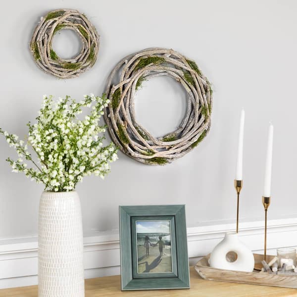 Northlight Seasonal Twig & Moss Artificial Spring Wreath