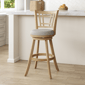 HH2 Home Fairfox Natural Wood Bar Height Swivel Stool - image 1