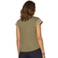 Plus Size Democracy Crochet Cap Sleeve Split Neck Blouse - image 2