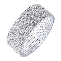 Anne Klein Silver Tone &amp; Crystal Cuff Bracelet