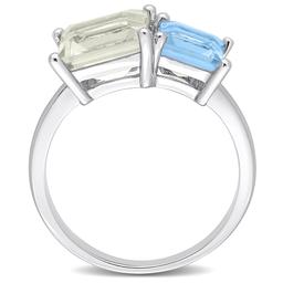 Gemstones Classics™ Square Green Quartz & Sky Blue Topaz Ring