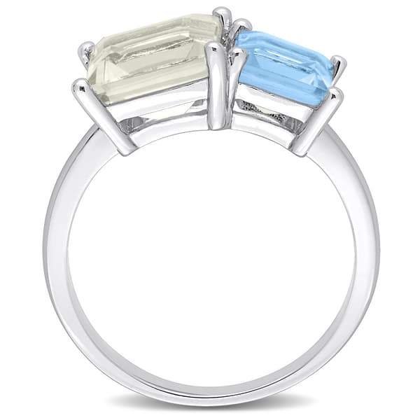 Gemstones Classics™ Square Green Quartz & Sky Blue Topaz Ring