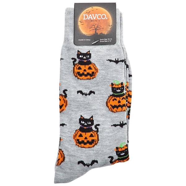 Mens Davco(R) Cats in Pumpkins Crew Socks - image 