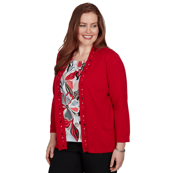 Petite Alfred Dunner Dinner Theater Floral Two in One Blouse