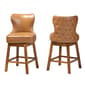 Baxton Studio Gradisca Faux Leather 2pc. Swivel Counter Stool Set - image 3