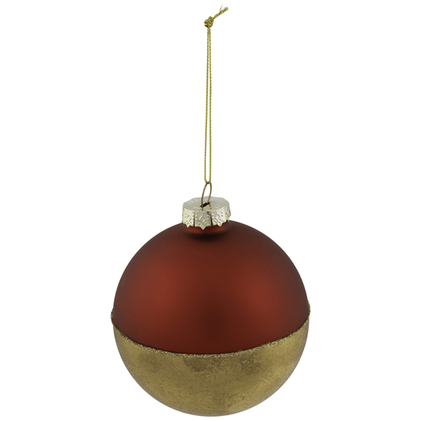 Northlight 3.5in. Red & Gold Glass Ball Christmas Ornament