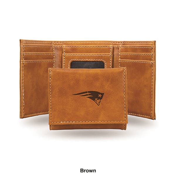 Mens NFL New England Patriots Faux Leather Trifold Wallet