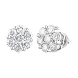 Diamond Classics&#8482; 10kt. White 1/3ctw. Flower Stud Earrings