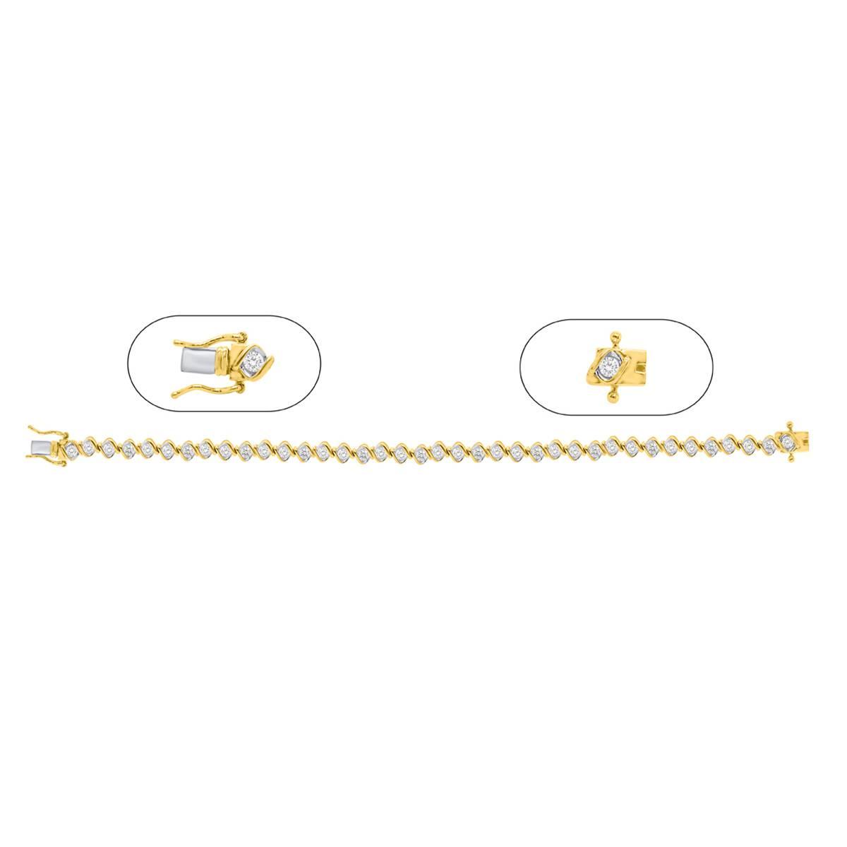 Nova Star® Gold Plated 3ctw. Lab Grown Diamond Bracelet