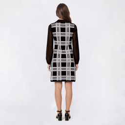 Womens Nina Leonard Plaid Two in One Sweater Dress