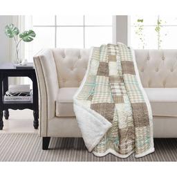 Harper Lane Aubin Patchwork Sherpa Throw