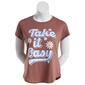 Juniors No Comment Take It Easy Crew Neck Graphic Girlfriend Tee - image 1