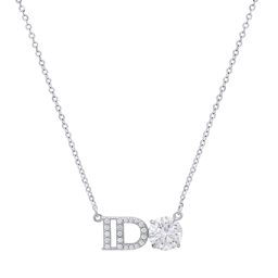 Saffron 1ctw. Moissanite Diamond I Do Wedding Pendant Necklace