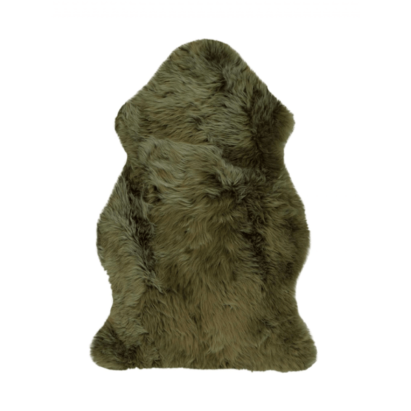 HomeRoots Dark Green New Zealand Lambs Wool Accent Rug