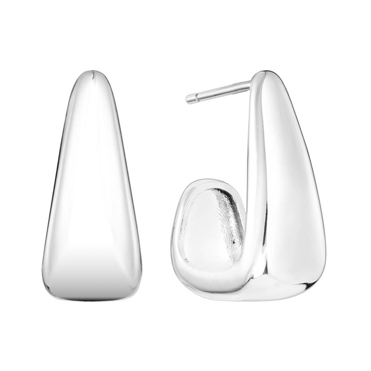Athra 21mm Fine Silver Plated J Hoop Post Earrings