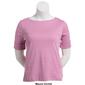 Petite Hasting & Smith Elbow Sleeve Solid Boat Neck Tee - image 5