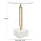 9th & Pike® Glam White Marble Accent Table - image 3