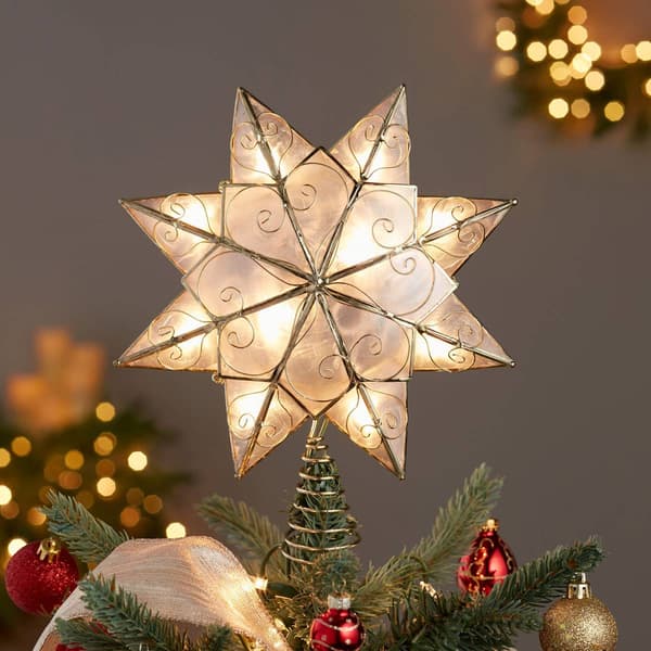 Kurt Adler 10-Light Arabesque Capiz Star Treetop