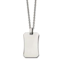 Mens Gentlemen's Classics(tm) Steel Curved Dog Tag Necklace