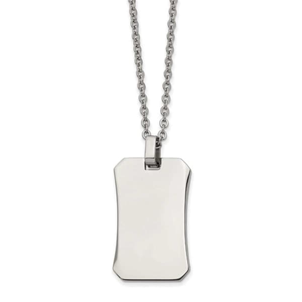 Mens Gentlemen's Classics&#40;tm&#41; Steel Curved Dog Tag Necklace - image 