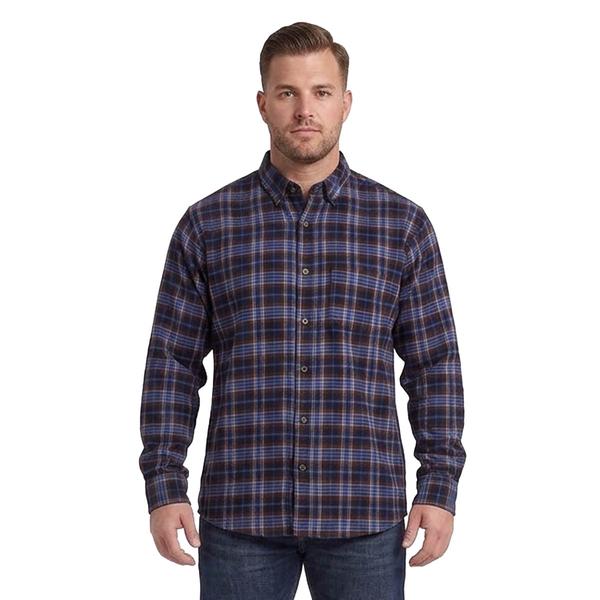 Mens Big & Tall Mountain Ridge Flannel Shirt - Charcoal/Blue - image 