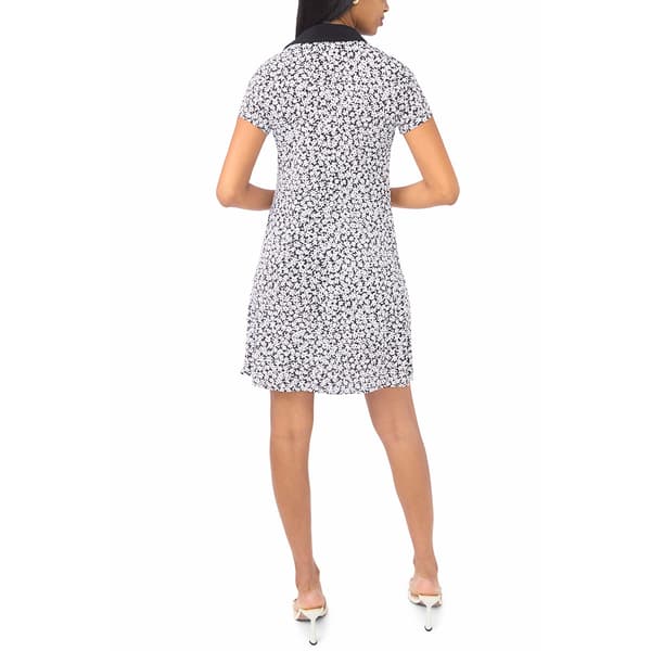 Womens MSK Short Sleeve Collared Floral Shift Dress