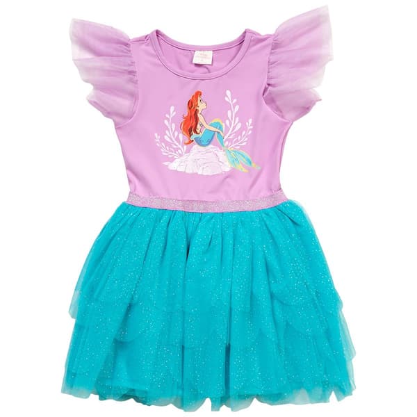 Girls (4-6x) Disney Ariel Short Sleeve Ballerina Dress