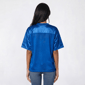 Juniors Jolie & Joy Oversized Mesh Satin Applique Football Jersey - image 2