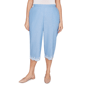 Plus Size Alfred Dunner Caribbean Blues Eyelet Embroidery Capris - image 1