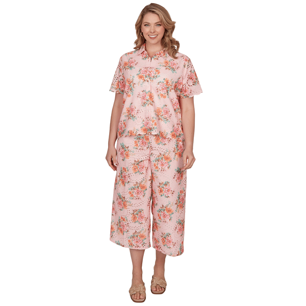 Plus Size Ruby Rd. Renaissance Romance Scallop Floral Blouse