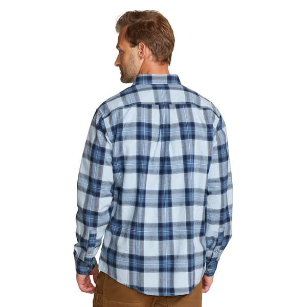 Mens Eddie Bauer Long Sleeve Flannel Shirt - Light Blue